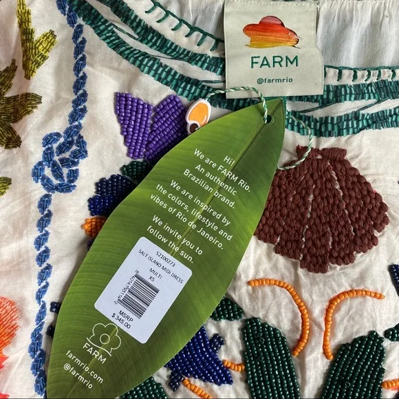 🎄 FARM Rio Salt Island Drawstring Midi Dress - Picture 4 of 11